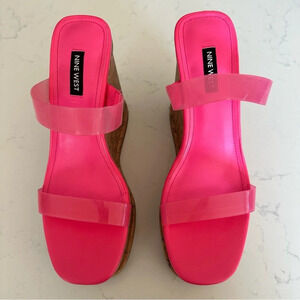 Nine West Rapps Platform Wedge Sandal In Pink Size: 8